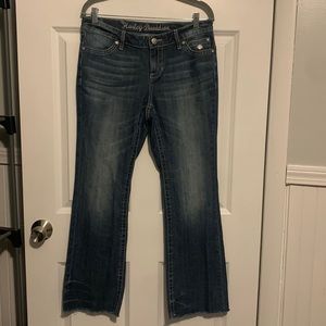 Harley Davidson Women’s Bootcut jeans. Size 10 P Like new. Rhinestone pockets